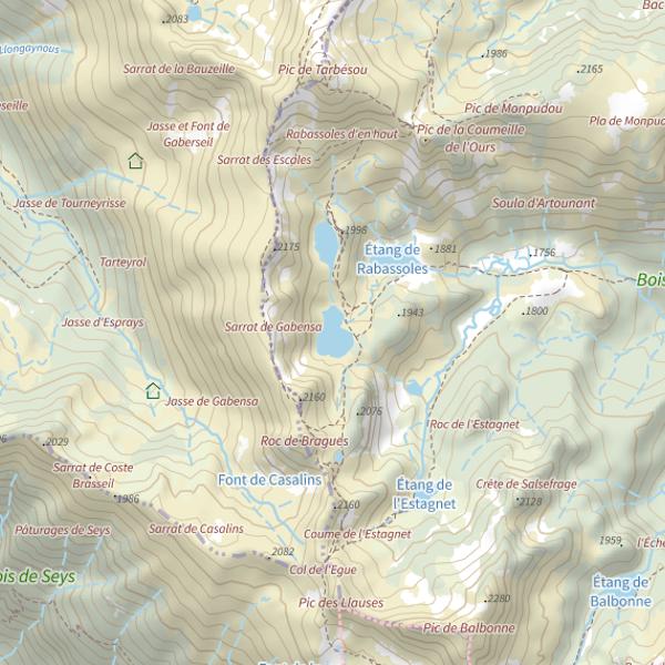 Plan cartographique de Rabassoles bleu