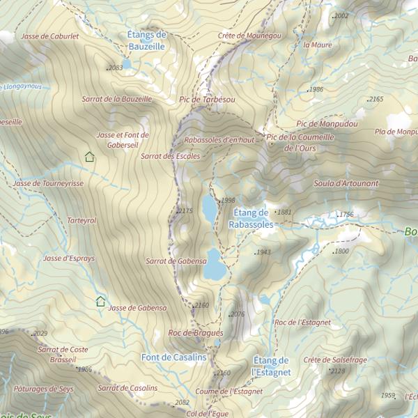 Plan cartographique de Rabassoles noir