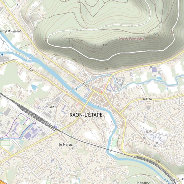 Plan cartographique de Raon L'etape
