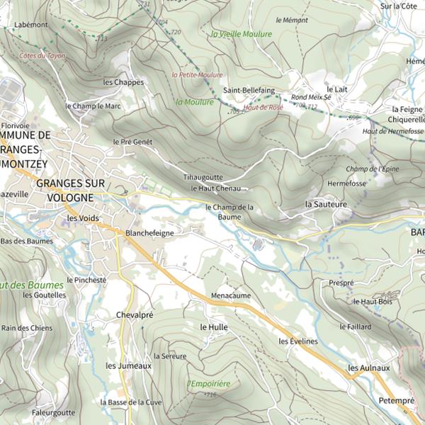 Plan cartographique de Renaturation de la rigole frayère de Blanchefeigne