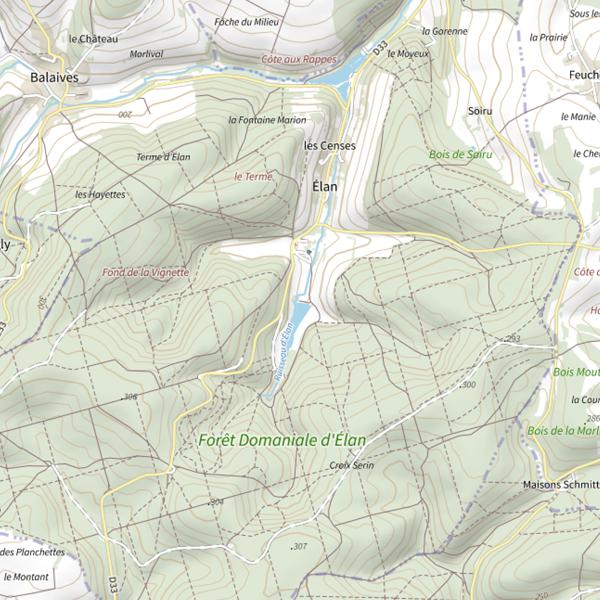 Plan cartographique de Réservoir d'Elan