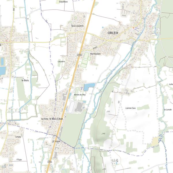 Plan cartographique de Réservoir d'Orleix