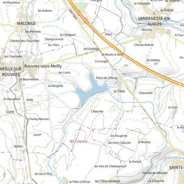 Plan cartographique de Réservoir du Tillot