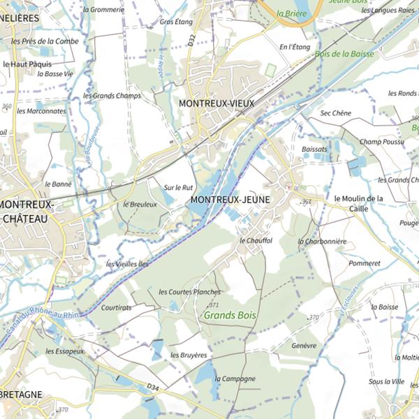 Plan cartographique de Réservoir Sud