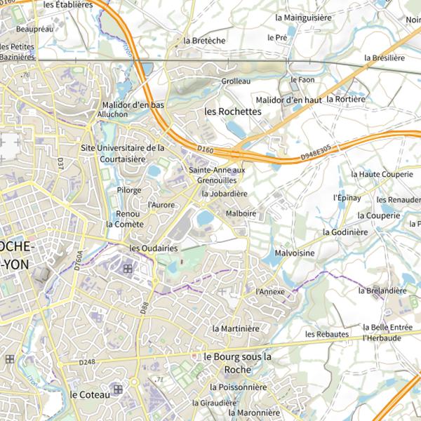 Plan cartographique de Réservoir Truite des Oudairies à la Roche-sur-Yon : 1,3 ha