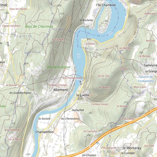 Plan cartographique de Retenue d'Allement