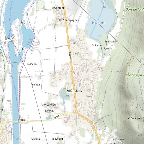 Plan cartographique de Retenue de Belley