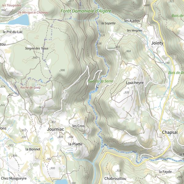 Plan cartographique de Retenue de Journiac