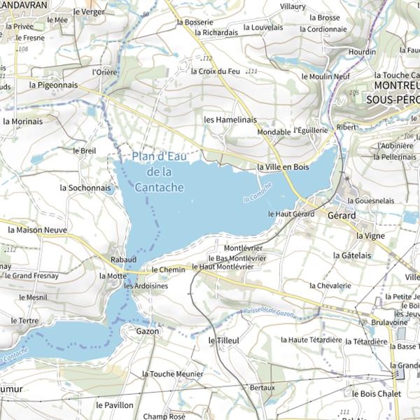 Plan cartographique de Retenue de la Cantache