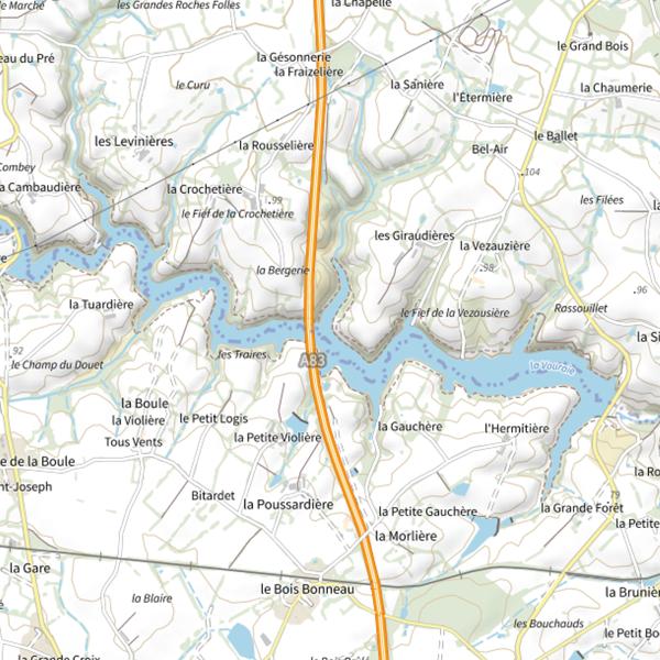 Plan cartographique de Retenue de la Sillonnière
