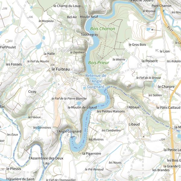 Plan cartographique de Retenue de l'Angle Guignard