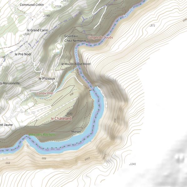 Plan cartographique de Retenue de Moron (Villers-le-Lac)