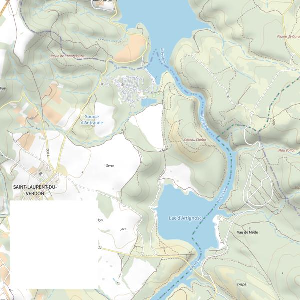 Plan cartographique de Retenue de Quinson