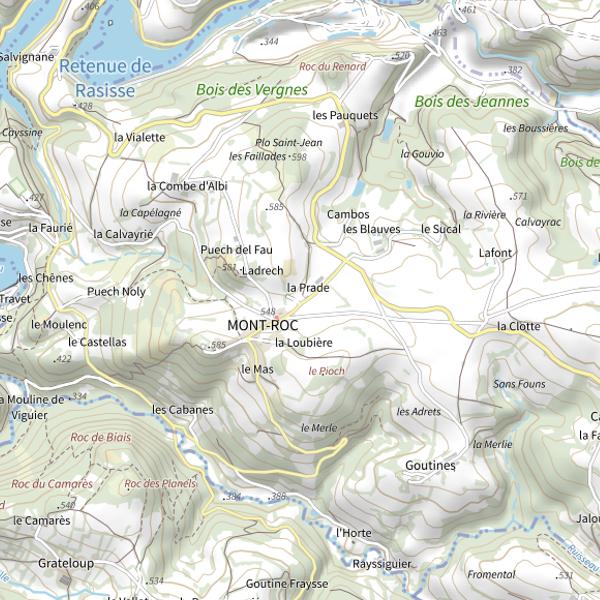 Plan cartographique de Retenue de Rasisse