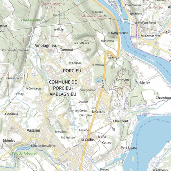 Plan cartographique de Retenue de Sault-Brénaz
