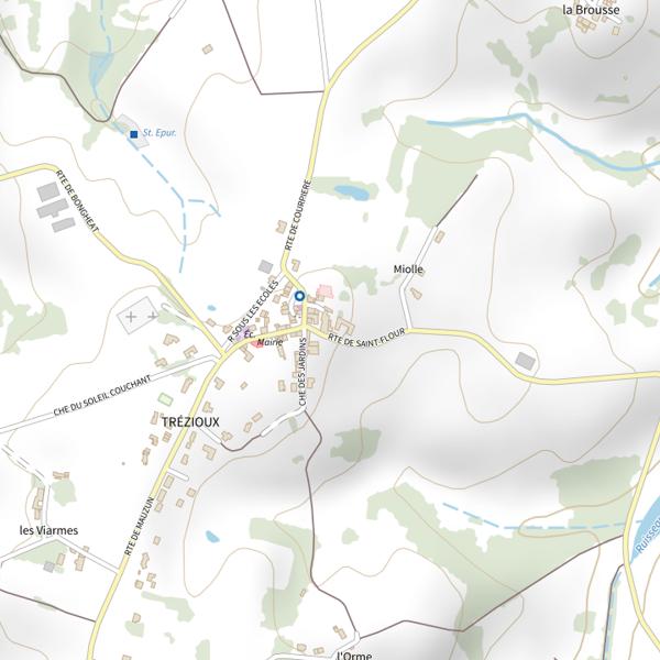 Plan cartographique de Retenue de Sauviat