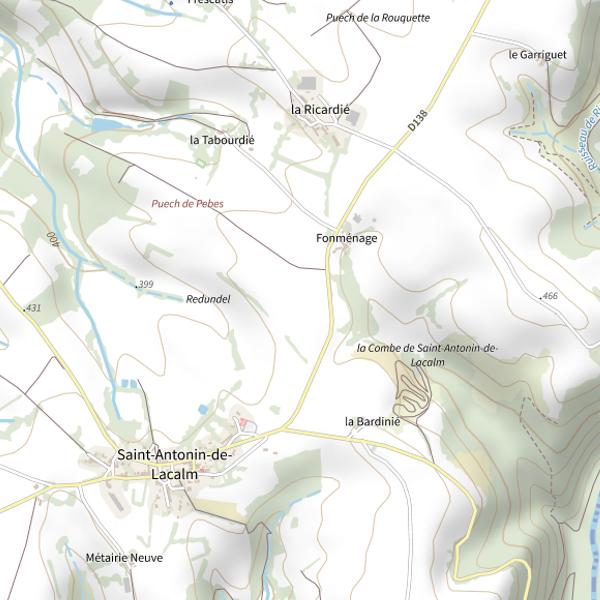 Plan cartographique de Retenue de Travanet