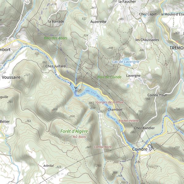 Plan cartographique de Retenue de Vaussaire