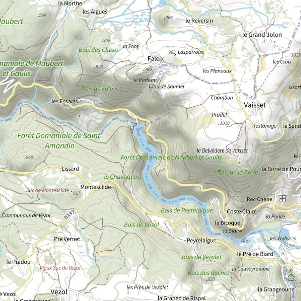 Plan cartographique de Retenue des Essarts