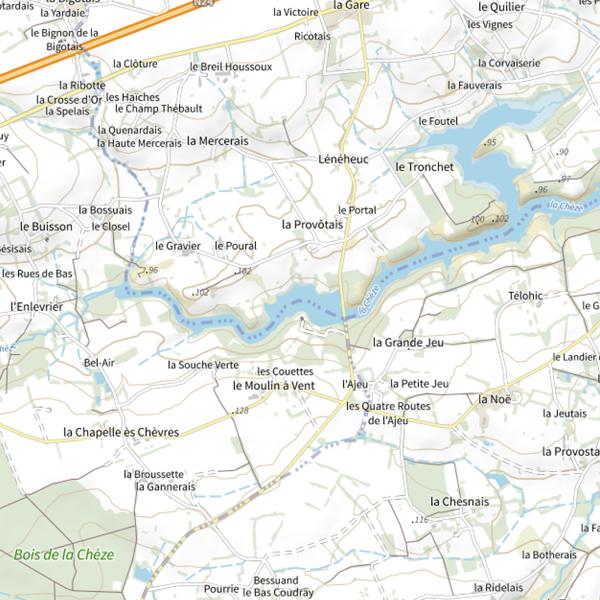Plan cartographique de Retenue du Pont Musard