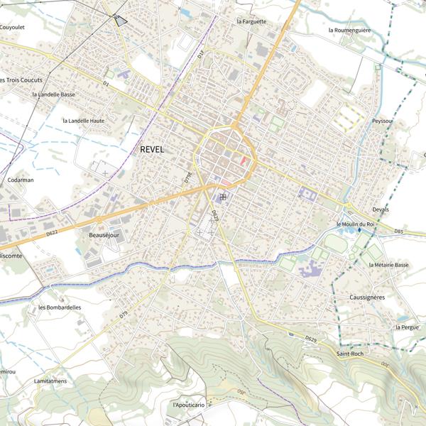 Plan cartographique de Revel - Jean-Pierre Besombes/Le Pêcheur