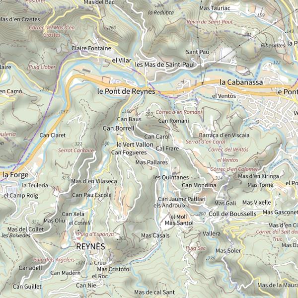 Plan cartographique de Reynes