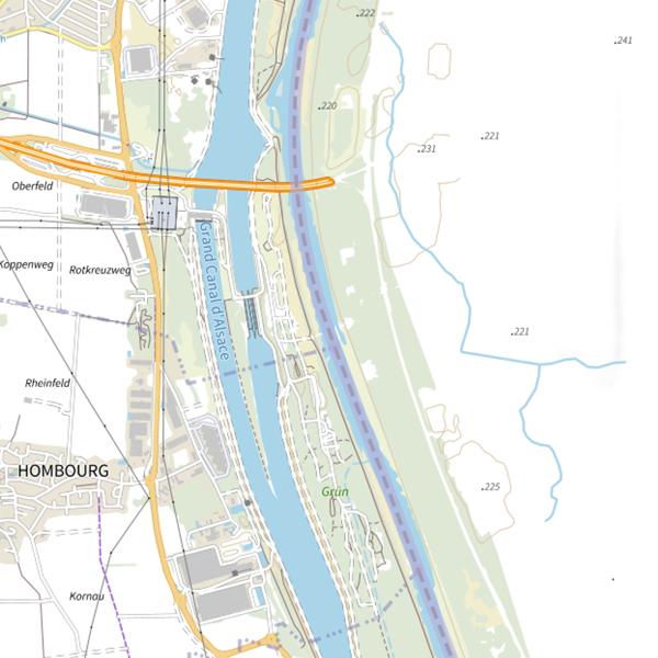 Plan cartographique de Rhin Chalampé