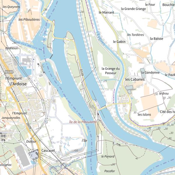 Plan cartographique de Rhône Vif Vauclusien (Vaucluse)
