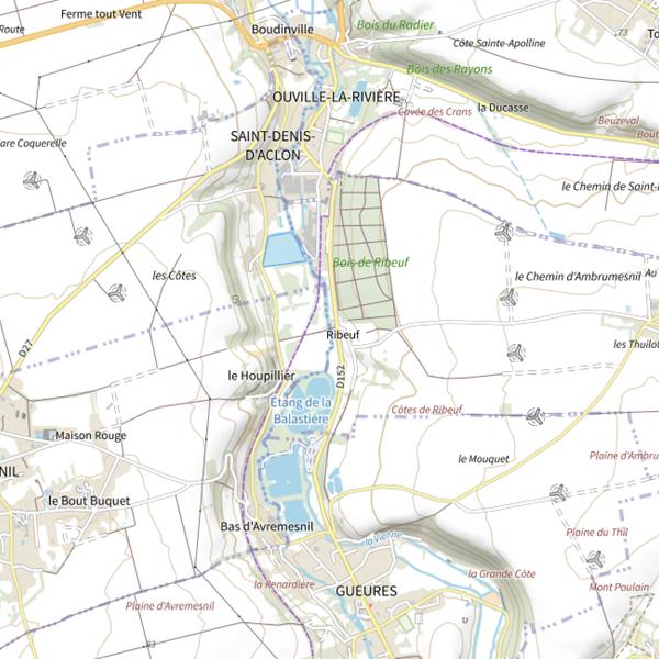 Plan cartographique de Ribeuf (parcours mouche)