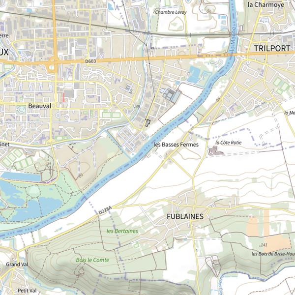 Plan cartographique de Rivière de la Marne (Seine-et-Marne)
