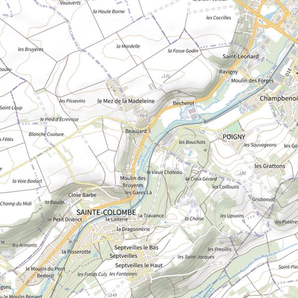 Plan cartographique de Rivière de La Voulzie