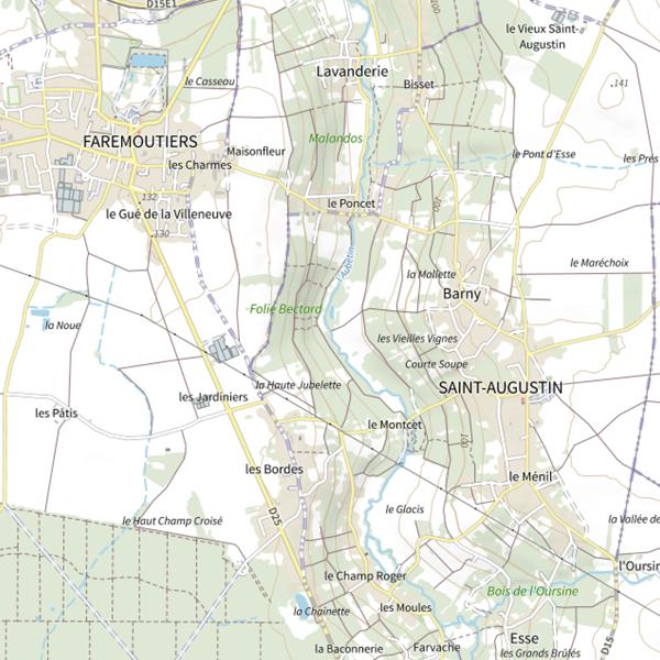 Plan cartographique de Rivière de l'Aubetin