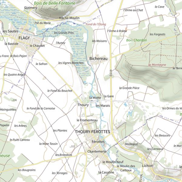 Plan cartographique de Rivière de l'Orvanne