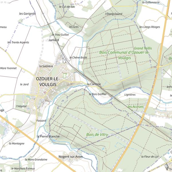 Plan cartographique de Rivière de l'Yerres (Seine-et-Marne)