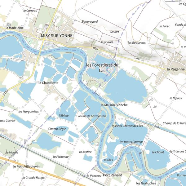 Plan cartographique de Rivière de l'Yonne