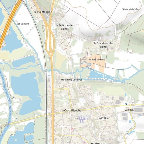 Plan cartographique de Rivière du Betz (Loiret)