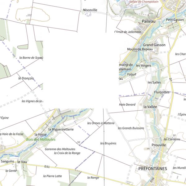 Plan cartographique de Rivière du Fusain