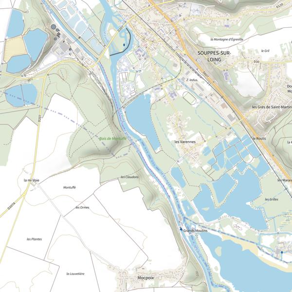 Plan cartographique de Rivière le Loing