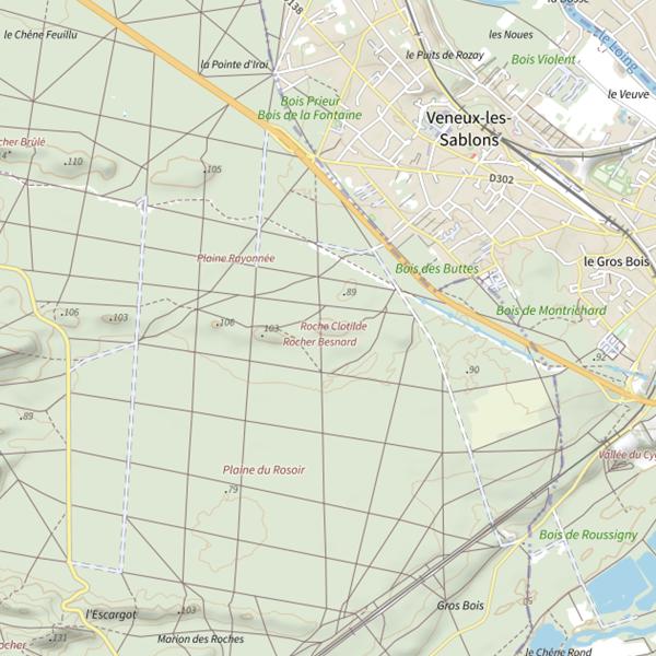 Plan cartographique de Roche Clotilde