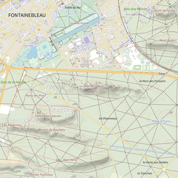Plan cartographique de Rocher d'Avon