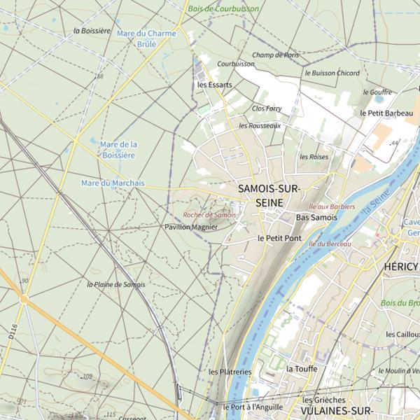 Plan cartographique de Rocher de Samois
