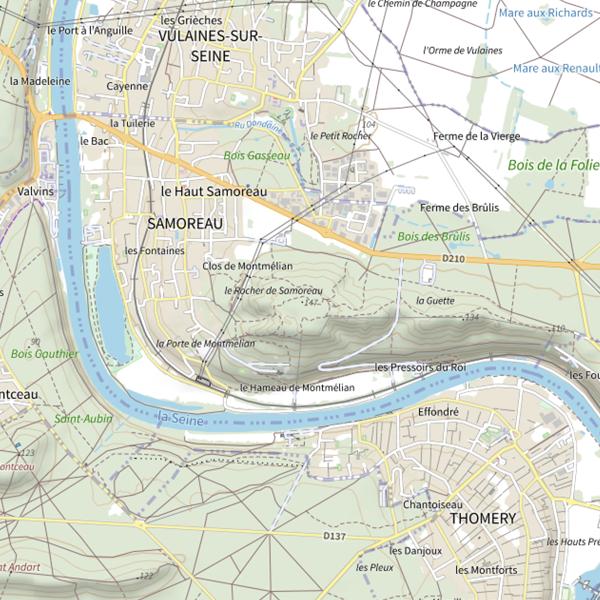 Plan cartographique de Rocher de Samoreau