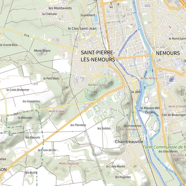 Plan cartographique de Rochers-Gréau