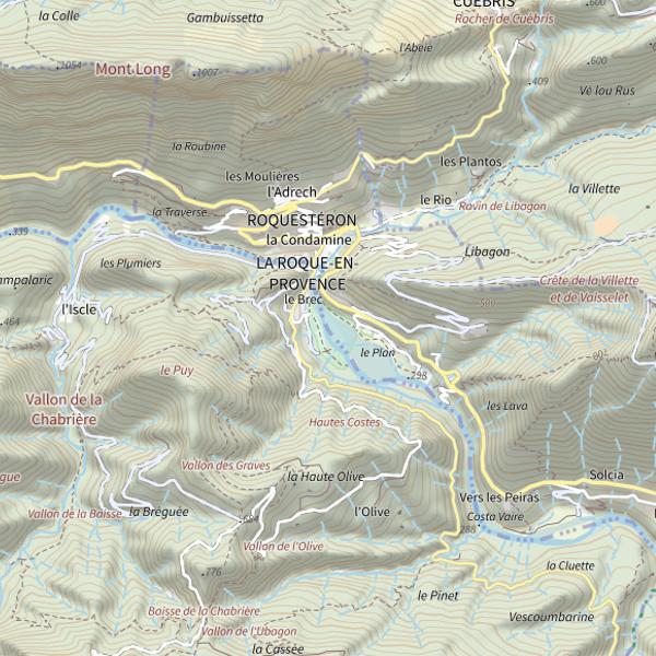 Plan cartographique de Roquestéron