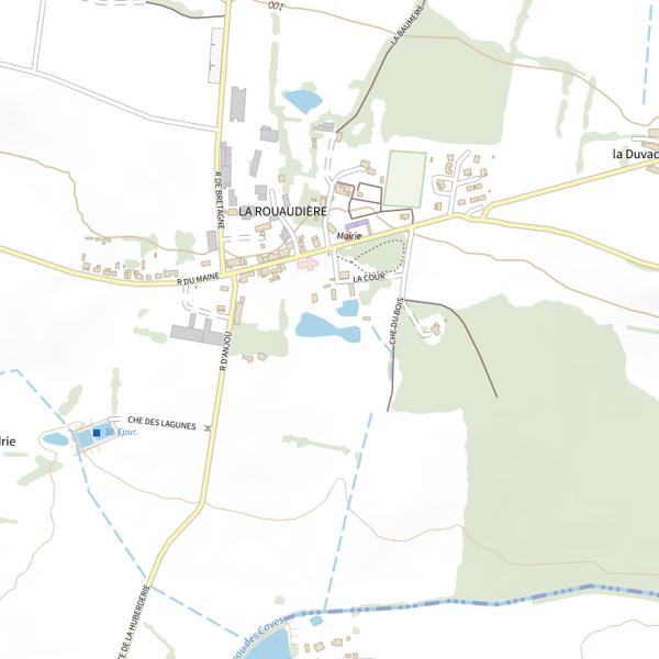 Plan cartographique de Rouaudière Plan d'Eau de la Rouaudière