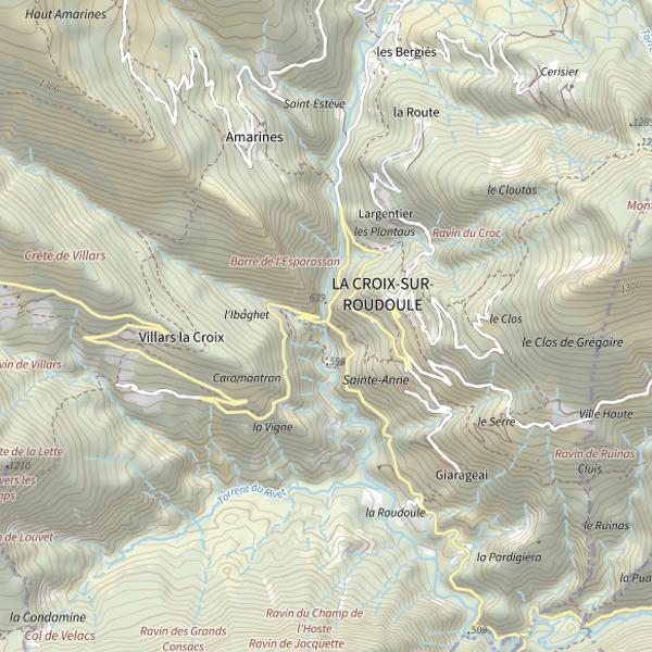 Plan cartographique de Roudoule