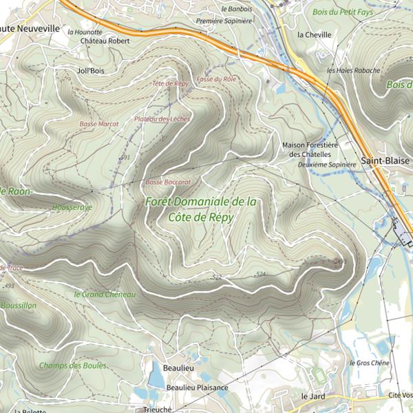 Plan cartographique de Ru Basse de la Fontaine