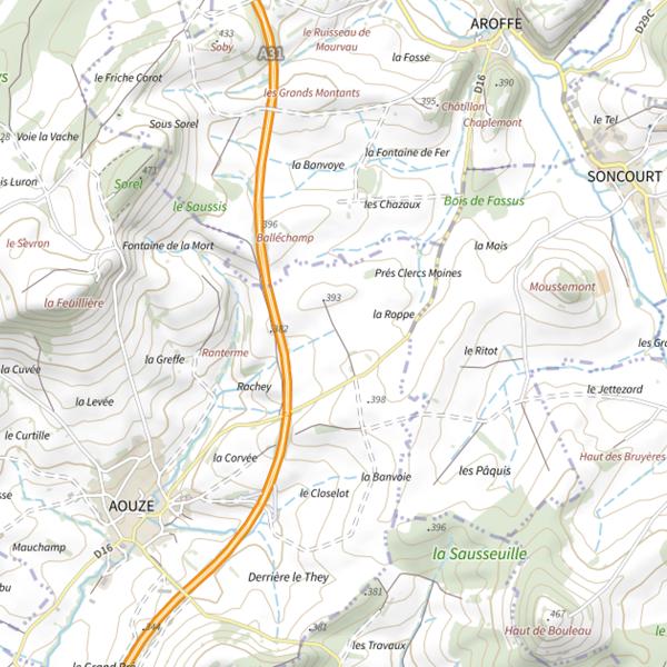 Plan cartographique de Ru d'Aouze