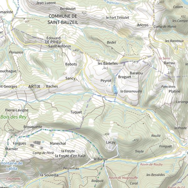 Plan cartographique de Ru. d'Artix à Artix