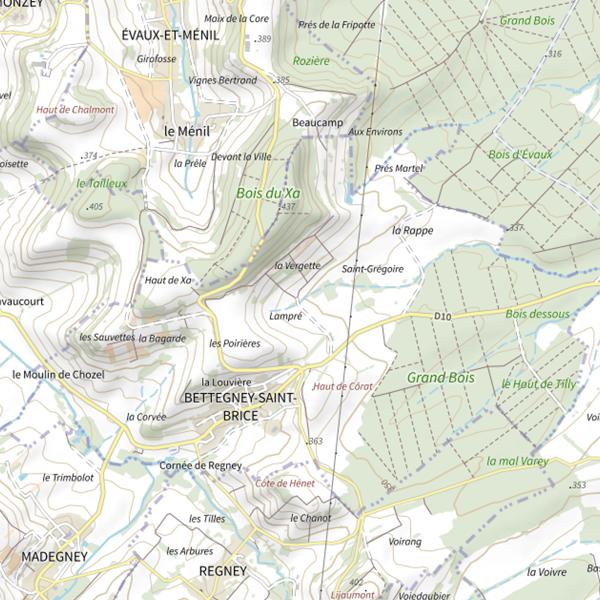 Plan cartographique de Ru d'Aubiey